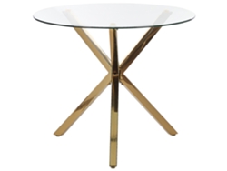 Mesa de comedor BELIANI Savoni de Vidrio templado Dorado 90x90x76