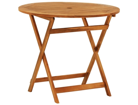 MAISON EXCLUSIVE Mesa jardín plegable madera maciza de eucalipto Ø90x75 cm