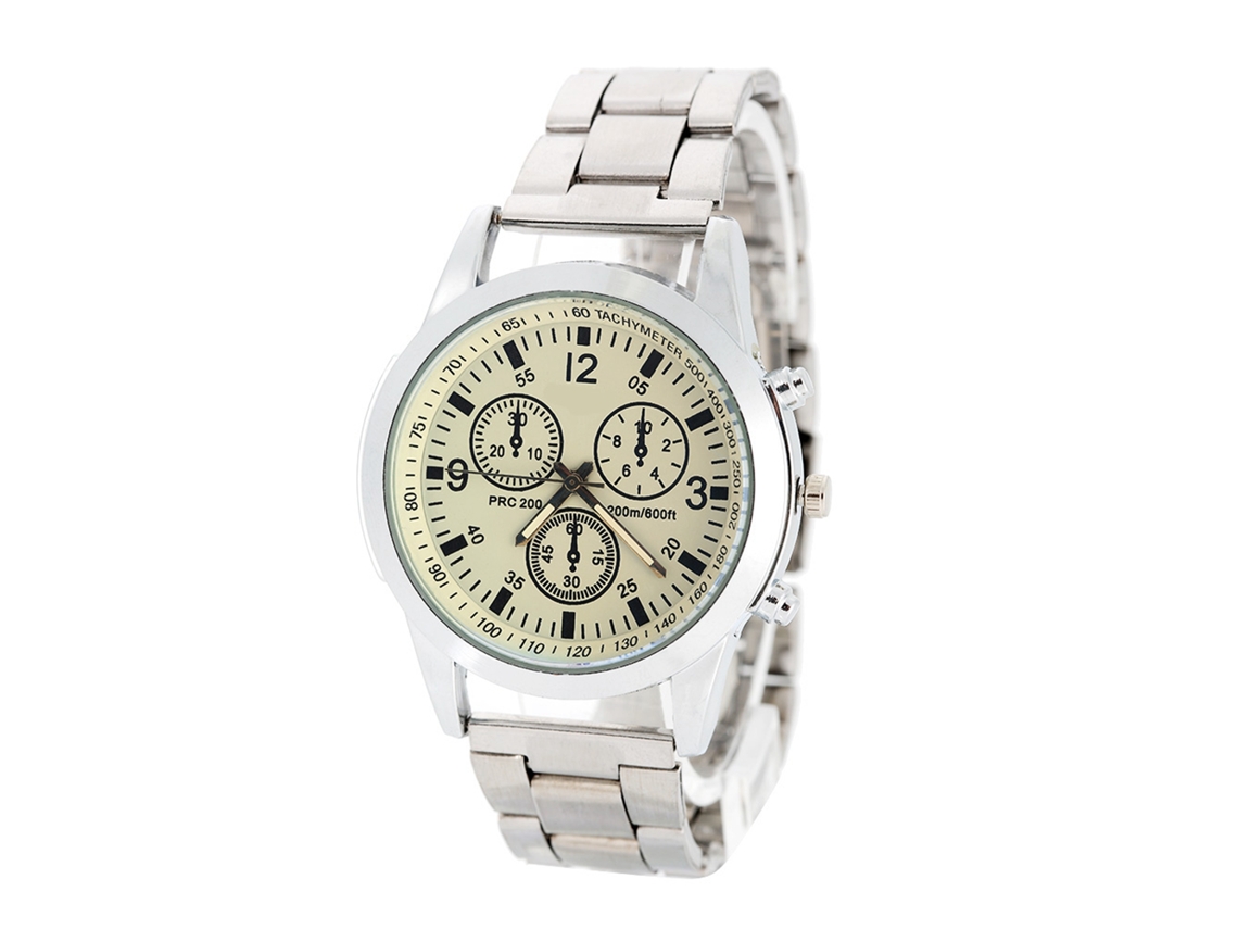 Reloj Analógico Electrónico Para Hombre Con Correa De Aleación Y Esfera Blanca.