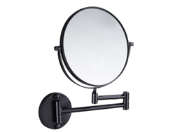 Espejo de baño plegable Jortmrd de 1 pieza con función extensible, color negro