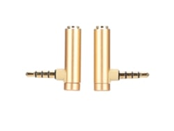 2 Adaptadores De Audio De 3,5 Mm Macho A Hembra En Ángulo Recto Con Conector Dorado Para Cable De Auriculares Estéreo