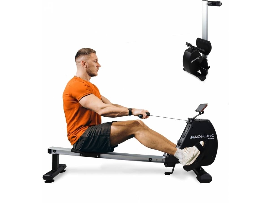 Máquina de remo MOBICLINIC Plegable Volante de inercia 6 kg 8 niveles de resistencia Máx. 120 kg Negro RowFit