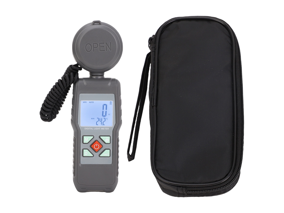 Medidor De Luz Digital De 200000 Lx Para Medición De Iluminancia Y Flujo Luminoso Con Pantalla Lcd.