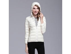 Abrigo de invierno para mujer 2026 con capucha de piel, chaqueta de plumas abrigada para actividades al aire libre.
