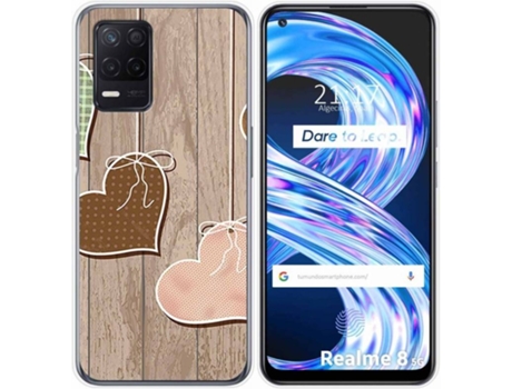 Carcasa Realme 8 5G / Narzo 30 5G TUMUNDOSMARTPHONE Corazones Madera Multicolor