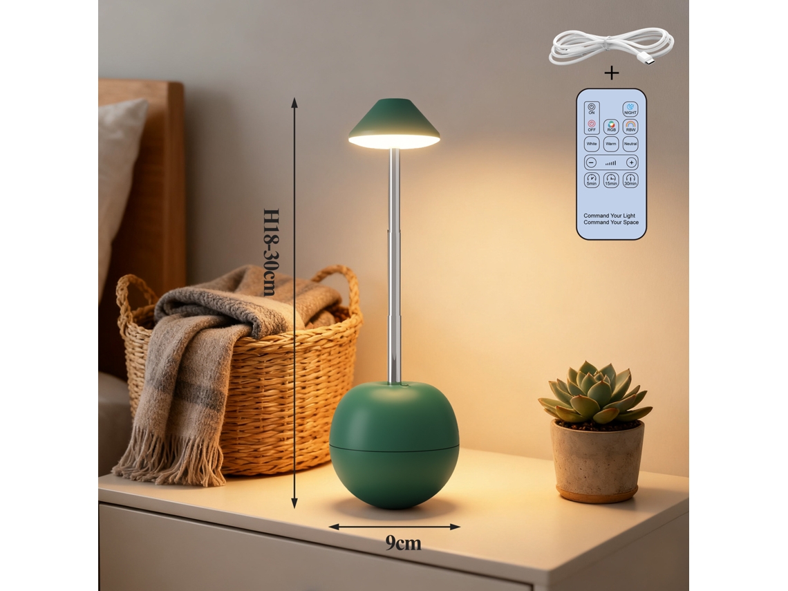 Luz Noturna Led Ajustável com Usb, para Cabeceira. Verde CZHHMART