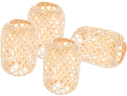 Linterna miniatura decorativa hecha de bambú tejido a mano para iluminación central, difusor de luz natural. SFUSHOS