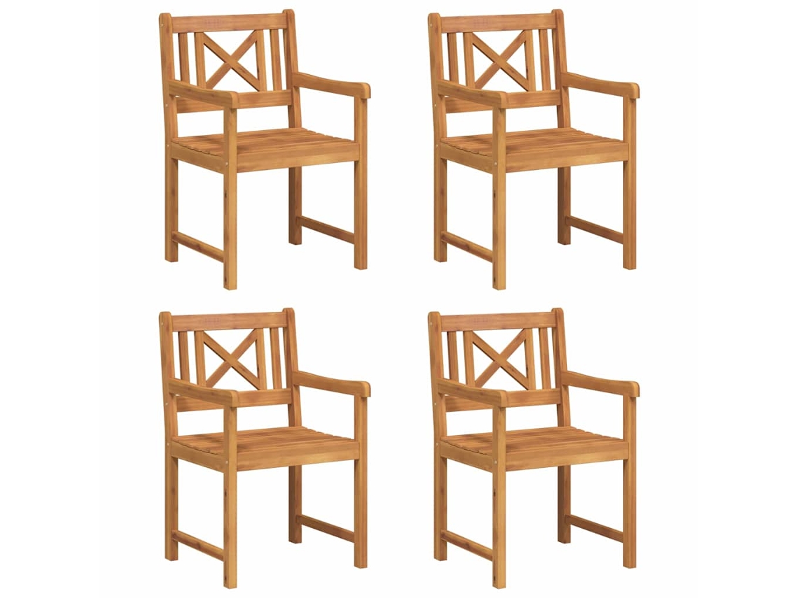 Maison Exclusive - Banco De Exterior 4 Pcs Natural 56 X 55,5 X 90 Cm