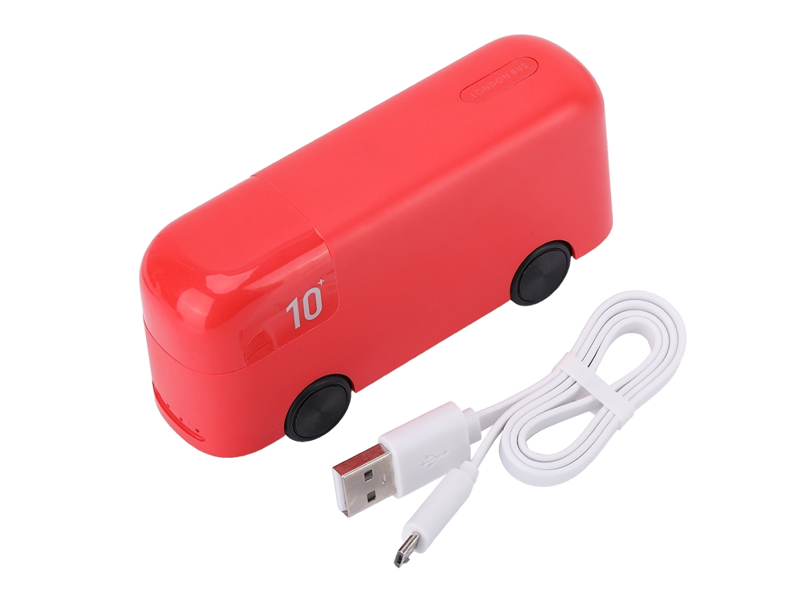 Batería Portátil (capacidad 10000mah, Portátil En Forma De Autobús) Batería Portátil London Bus (rojo)