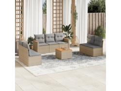 Conjunto de sofá de jardín con cojines DKD Home Decor, mimbre beige mixto