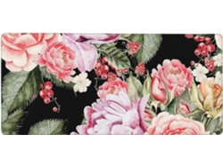 Besportble Alfombrilla De Ratón De Gran Formato Con Estampado De Peonías Y Rosas Y Goma Antideslizante 40 X...