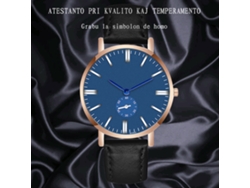 Reloj De Pulsera Zhoulianfa Para Hombre, Esfera Azul, Piel Sintética, Movimiento De Cuarzo.