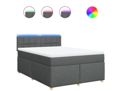 Cama Box Spring VIDAXL Gris Tela (140x200cm)