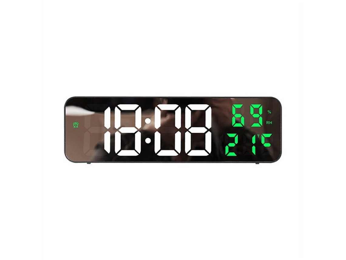 Reloj De Pared Digital Con Indicador De Temperatura Y Humedad, Despertador De Escritorio Con Modo Nocturno, Led Electrónico, Formato 12/24 Horas.