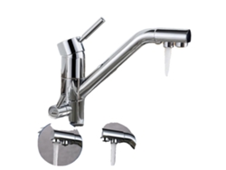 Grifo para lavabo de montaje en cubierta, diseño moderno, blanco (corto)