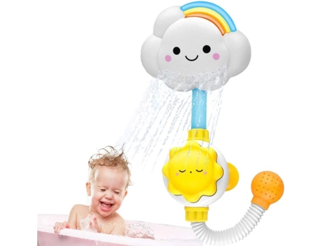 Juguete de bañera Yisily, juguete de ducha de agua pulverizada, juguete de bañera de bebé, grifo de ducha de chorro de agua de arcoíris con nube en...