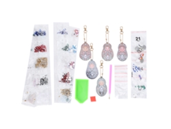 5pcs Chaveiro de Pintura de Diamante Matriosca Diy Resina Pingente de Bagagem