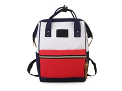 Mochila Escolar Para Adolescentes Con Gran Capacidad Y Compartimento Para Portátil, Color Rojo Y Blanco.