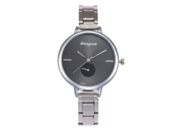 Reloj De Pulsera Analógico De Cuarzo Para Mujer Con Brazalete De Acero Fino Y Sencillo, Color Plata Y Negro.