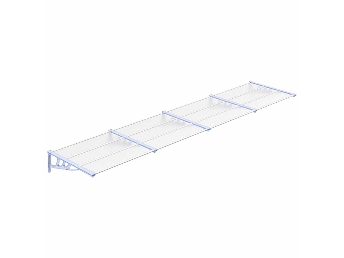 Maison Exclusive - Marquesina Puerta Policarbonato Gris Y Transparente 396x90 Cm