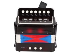 Acordeão Infantil 10 Teclas Brinquedo Musical Educativo Presente Para Crianças Preto