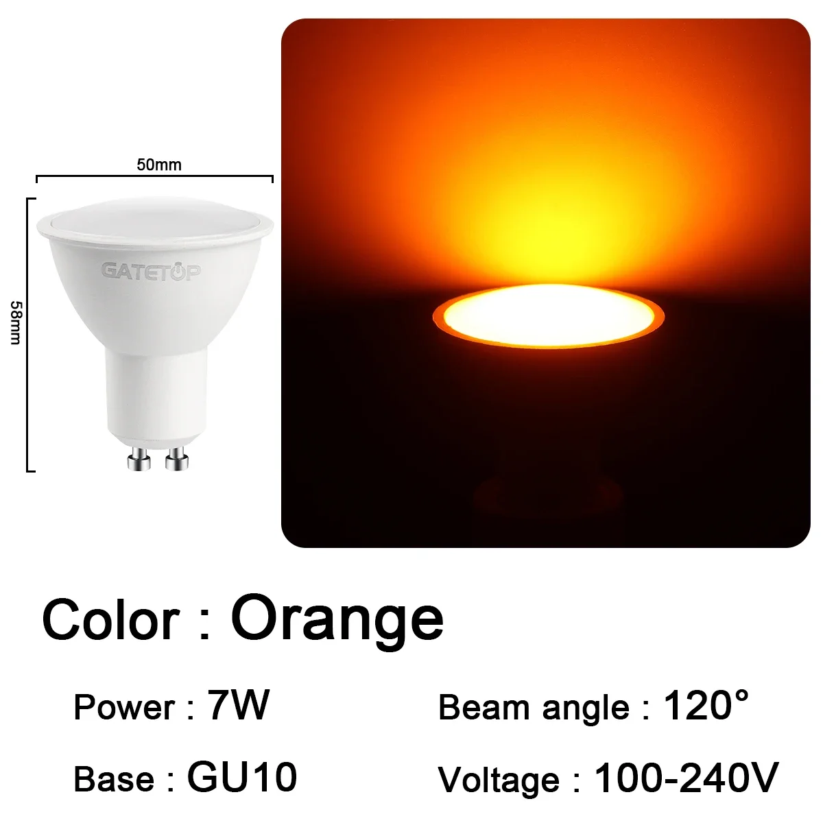 Bombillas Led (gu10 Naranja, 16 Bombillas), Aptas Para Festivales, Karaokes, Bares Y Escaparates.