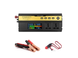 Inversor De Corriente Para Coche De 5000 W, De 12 V A 220 V, Con Tomas De Corriente Alterna Y 4 Puertos Usb, Led Digital.