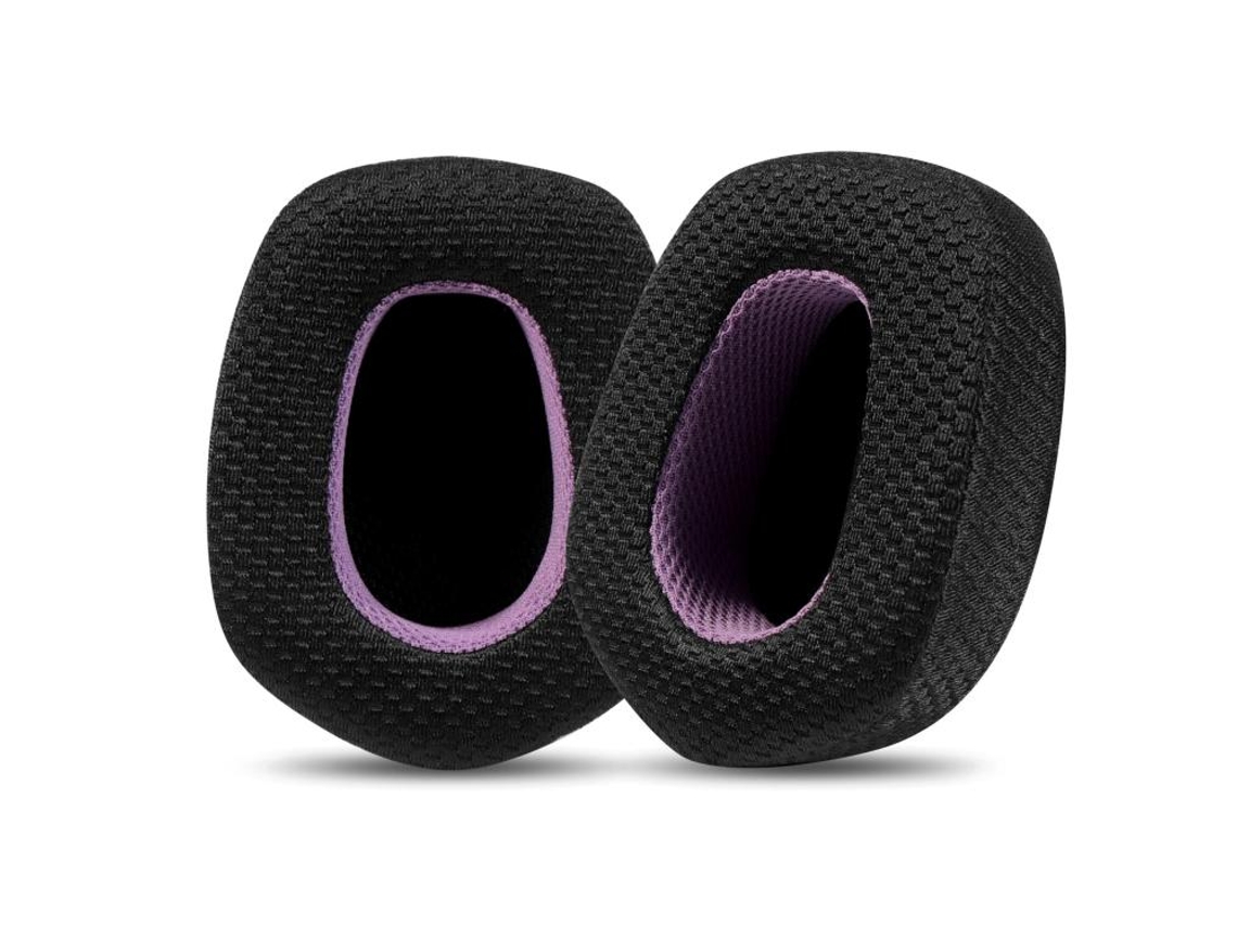 Almohadillas de espuma suave para los oídos de Logitech G733, color negro y morado.