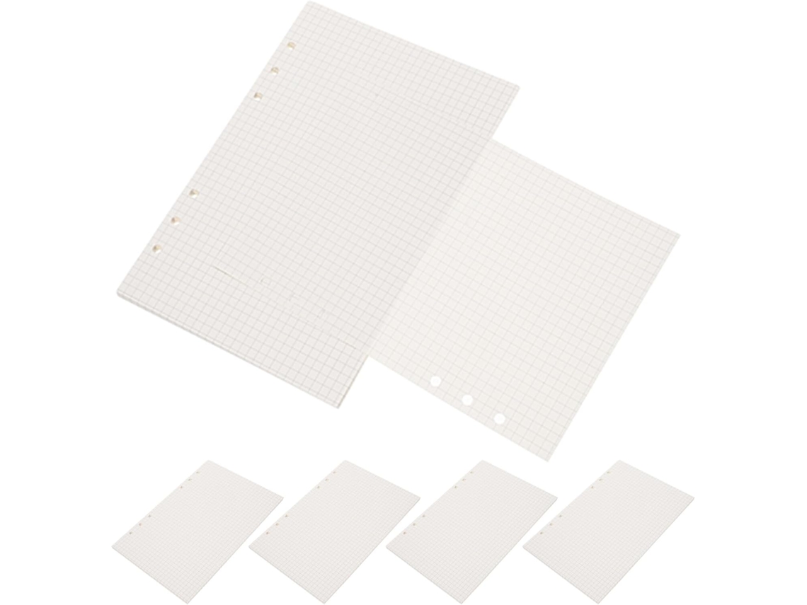 6 Hojas De Papel Cuadriculado Recargable Para Cuadernos De Anillas Desmontables