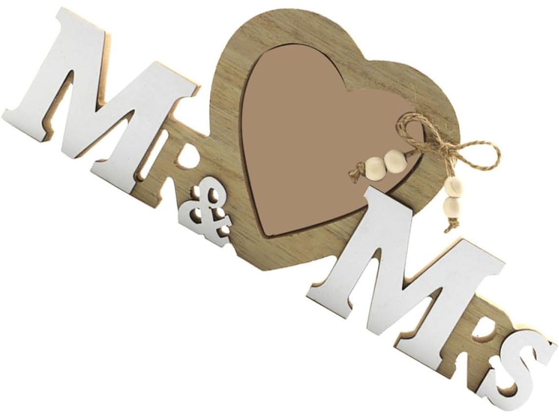 Marco Fotos Madera Doble Corazón Bodas Decoración Artesanal Compromisos Romántico Regalo Original Parejas Mesa