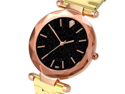 Reloj De Cuarzo Para Mujer Con Dial Estrellado Y Correa De Acero Casual Elegante Oro
