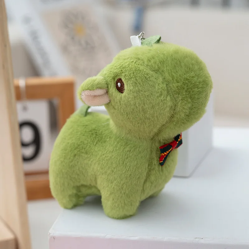 Figura de caballo de peluche, juguete, muñeco, dibujo animado, adorno para bolso, llavero de animalito lindo MDUG (verde)