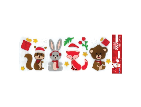 Pegatinas de gel de Navidad de Papá Noel y su trineo