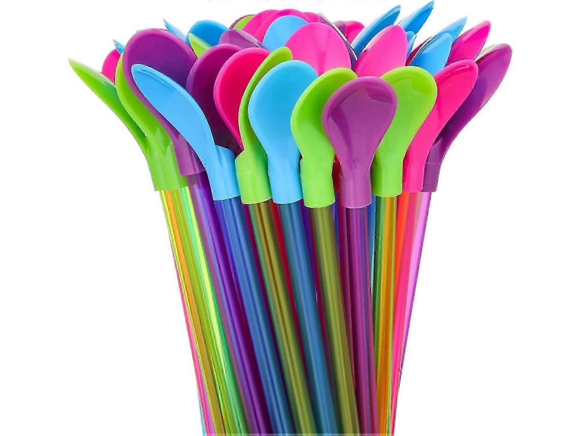100 pajitas de plástico rígidas para conos de nieve, desmontables, de 9,3 pulgadas, Rosewell