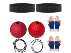 Pelota de boxeo Reflex, 2 pelotas React, 2 cintas elásticas para la cabeza, con 2 protectores de manos (rojos) Eifson (40g/80g)