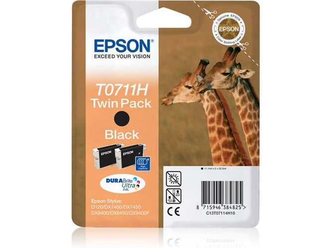 Cartucho de tinta EPSON Epson Doble juego de Cartucho de tintas Negro T0711H Tintas DURABrite Ultra