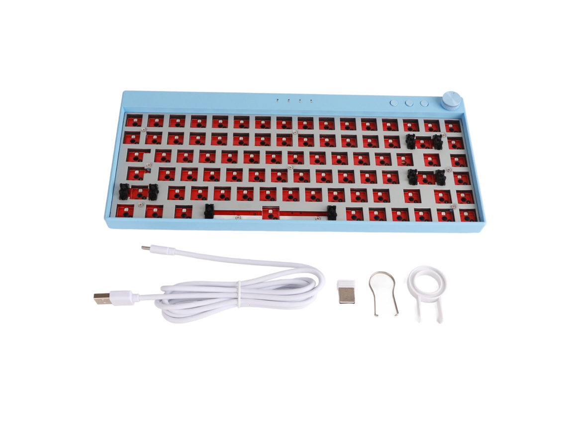 Kit Teclado Mecânico 84 Teclas Diy Hot Swap Wireless 2.4g Bt Rgb Type C Barebones Para Win