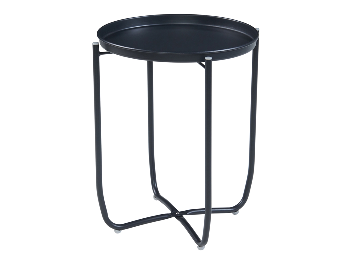 Mesita de jardín Sandefjord acero 53x40 cm - Negro [EN.CASA]