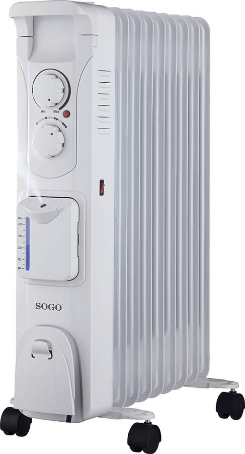 Radiador De Aceite sogo 11 elementos con humidifier 2500w calss18470 blanco 2500