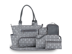 Juego de 7 bolsas de pañales con cambiador y ganchos para cochecito (gris oscuro) Eifson