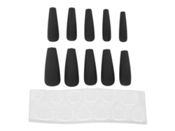 10 Uñas Postizas Largas Con Purpurina, Seguras, De Presión, Cobertura Total Para Mujeres Y Niñas N5355-08
