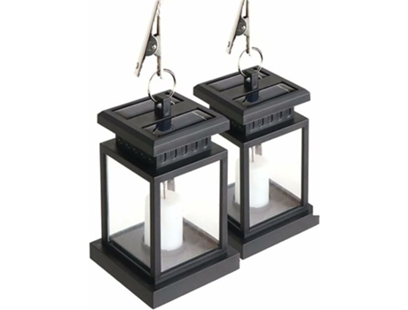 Paquete de 2 linternas solares para exteriores, farolillos colgantes vintage, luces solares impermeables para decoración de caminos, Patio, jardín,...