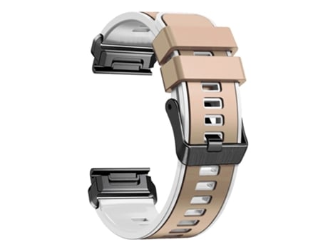 Correa de Silicona liberación rápida dos colores para Garmin Tactix 7 Pro/Tactix Delta - caqui/blanco