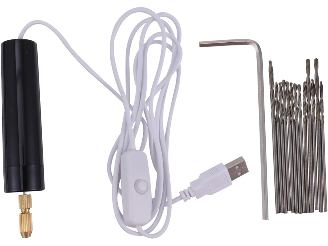 Mini Taladro Eléctrico Inalámbrico Con Usb, Lápiz De Grabado Rotativo Para Carpintería, Kit De 14 Piezas.