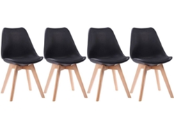 Pack De 4 Sillas Escandinavas Negras Con Cojín Nora