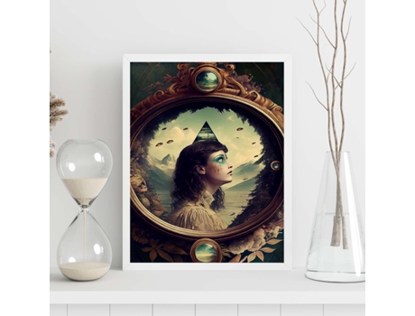 NACNIC Poster Recuerdo Enmarcado En Estilo Surrealismo Cinematográfico Ilustraciones Y Grabados De Historieta Abstracta Y Artística A3