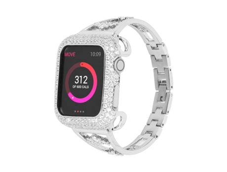 Correa de reloj inteligente de cobre y metal con circonitas para Apple Watch Series 9, 8 y 7 41 mm / SE 3 y SE 2, 6 y SE y 5 y 4 40 mm / 3 y 2 y 1 ...