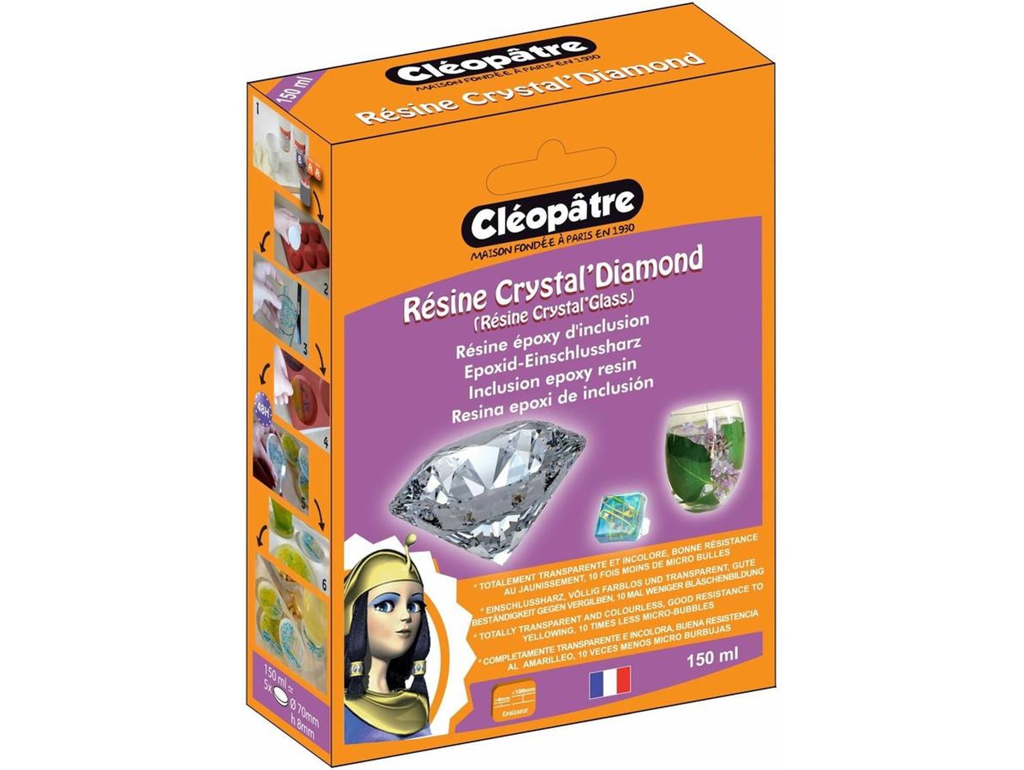 Resina Vidrio CLEOPATRE Diamond + Accesorios 150 ml