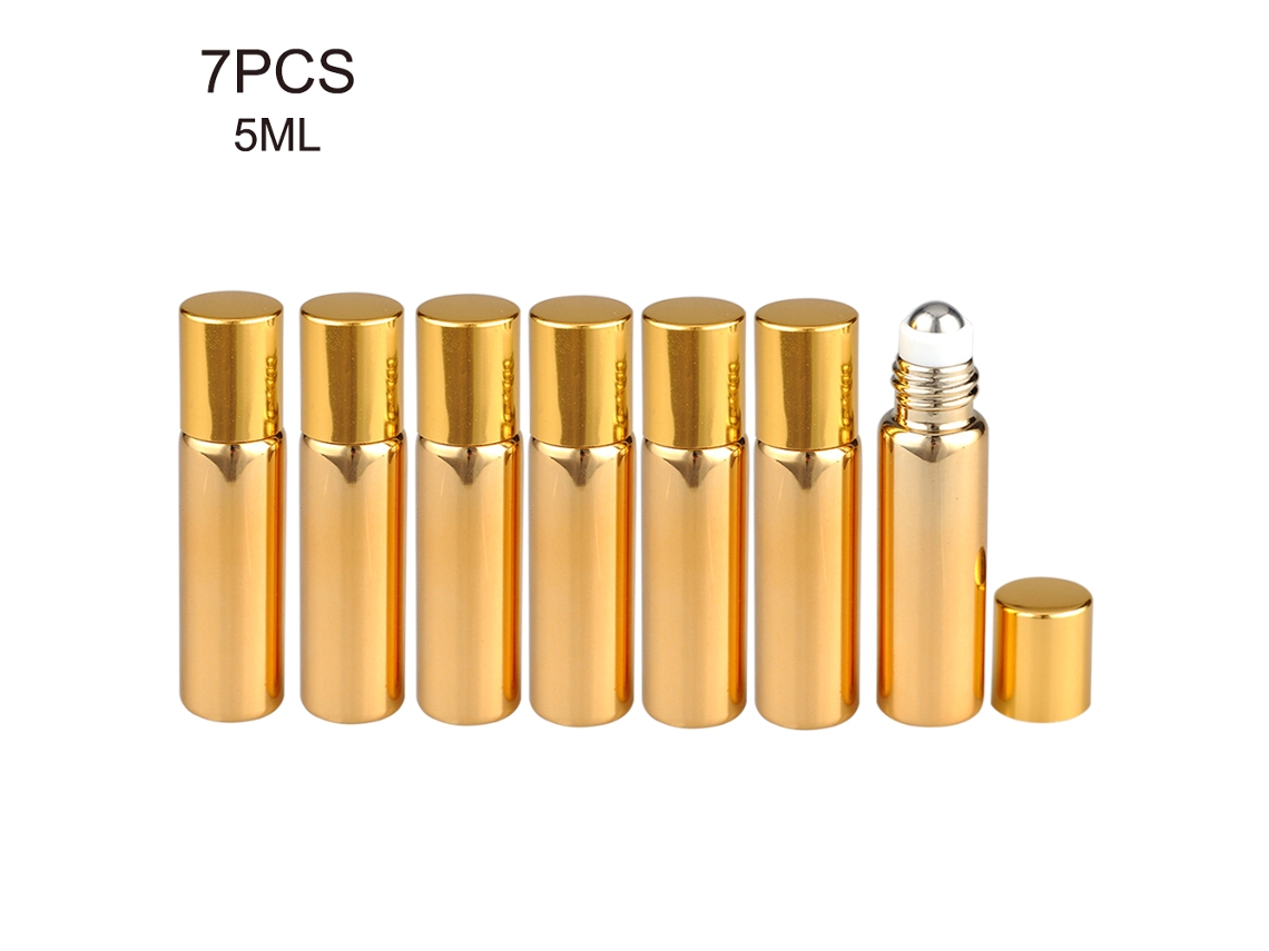 7 Piezas De Botellas De Perfume Rodantes Rellenables Vacías De 5ml Para Viajes