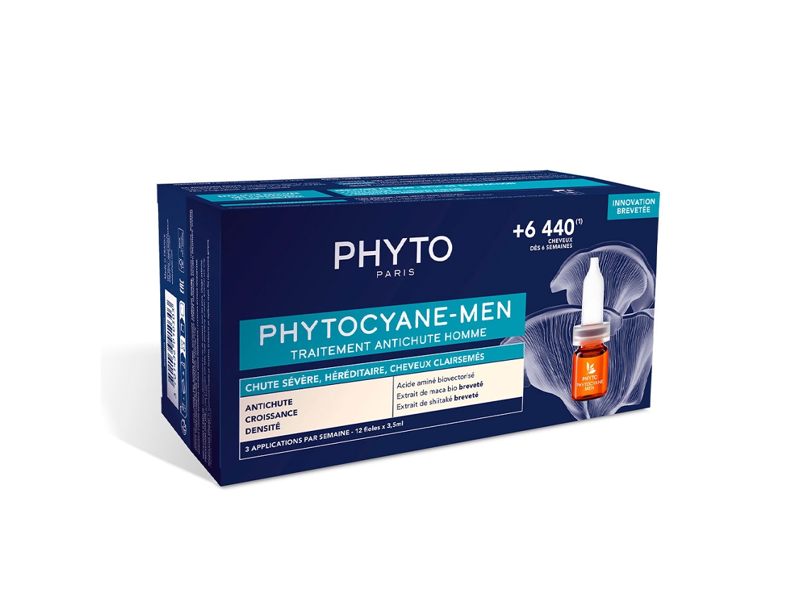 Sérum para el Pelo PHYTO Phytocyane Cuidado Anti-queda Progressiva Homem (12x3.5 ml)